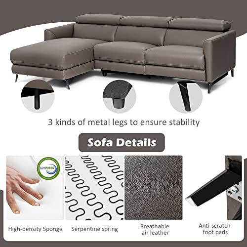 Modern Grey Sectional Sofa with Chaise Lounge