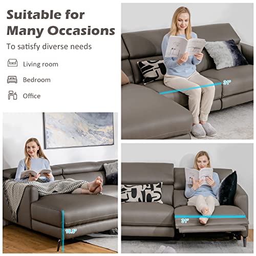 Modern Grey Sectional Sofa with Chaise Lounge