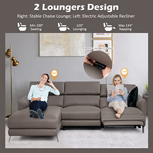 Modern Grey Sectional Sofa with Chaise Lounge