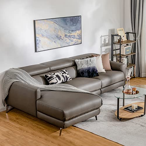 Modern Grey Sectional Sofa with Chaise Lounge