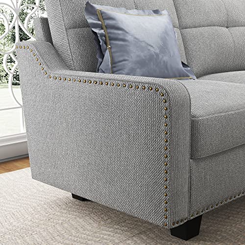 Reversible L-Shaped Sectional Sofa with Storage Ottoman