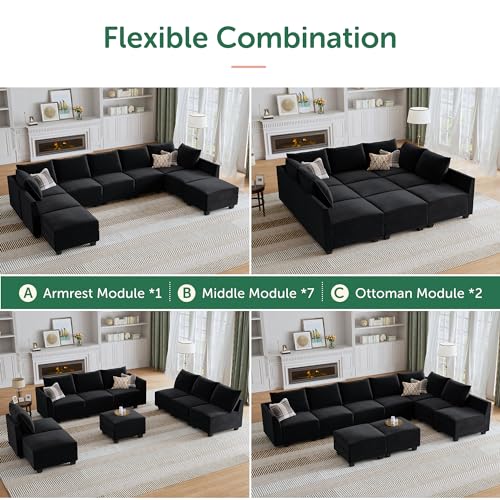 Velvet Sectional Sleeper Sofa with Storage
