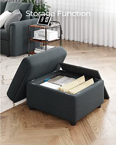 LINSY HOME Modular Dark Grey Sectional Sofa with Storage