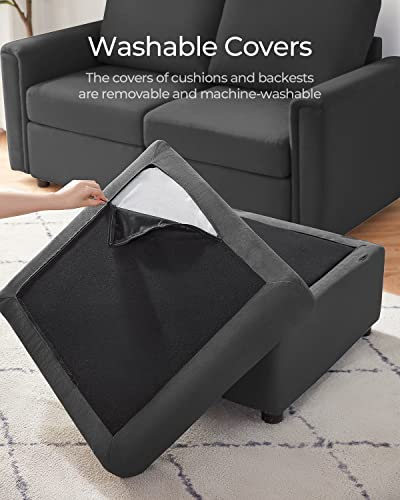 LINSY HOME Modular Dark Grey Sectional Sofa with Storage