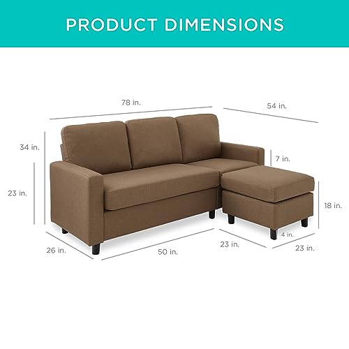 L-Shape Upholstered Sectional Sofa with Chaise Lounge