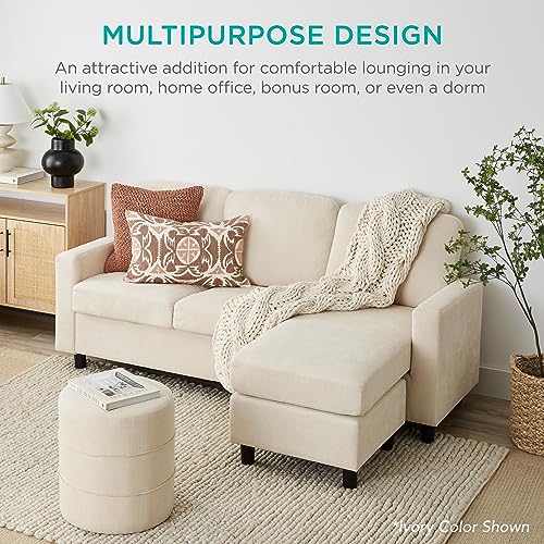 L-Shape Upholstered Sectional Sofa with Chaise Lounge
