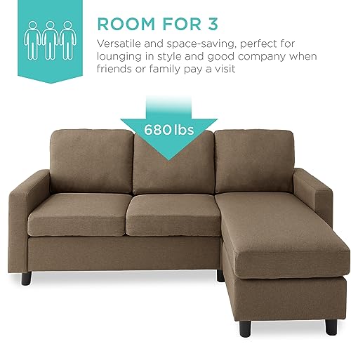 L-Shape Upholstered Sectional Sofa with Chaise Lounge