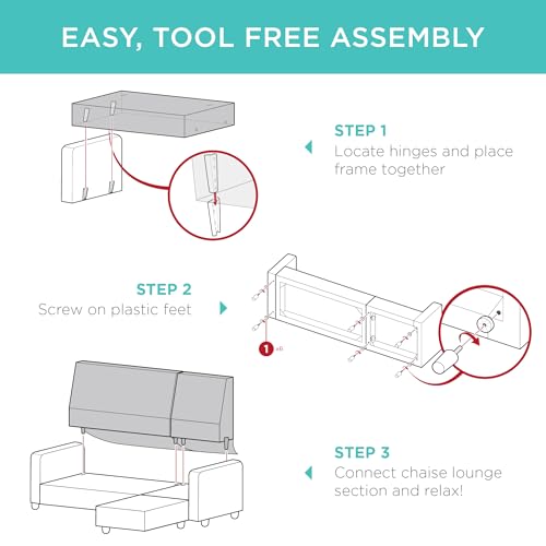 L-Shape Upholstered Sectional Sofa with Chaise Lounge