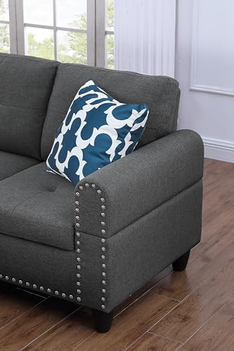 L-Shaped Modular Sofa Set with Storage Ottoman