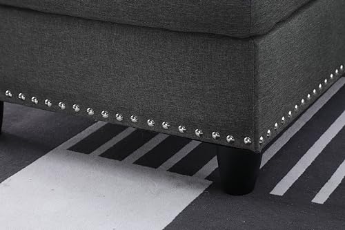L-Shaped Modular Sofa Set with Storage Ottoman