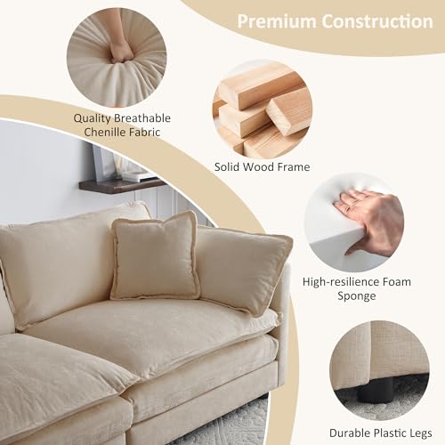 111.4" Modern L-Shaped Modular Sofa Set