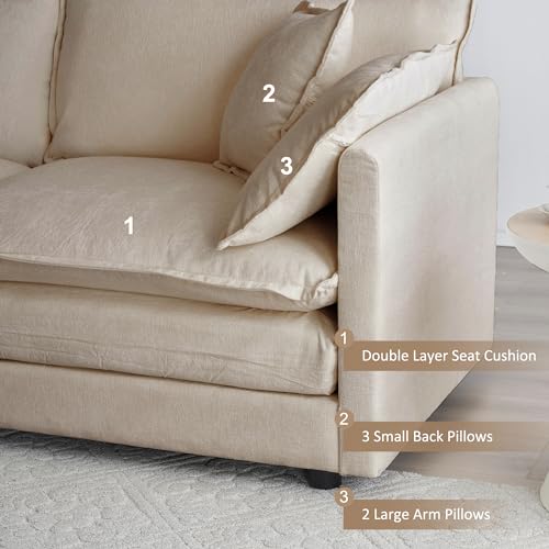 111.4" Modern L-Shaped Modular Sofa Set