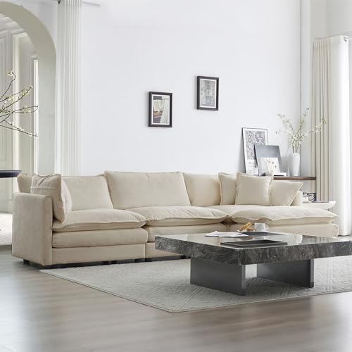 111.4" Modern L-Shaped Modular Sofa Set