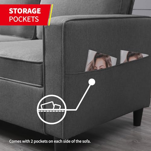 Modern Dark Gray Modular Sectional Sofa with Storage
