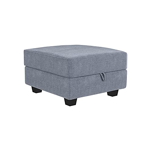 HONBAY Square Ottoman for Modular Sectional Sofa, Bluish Grey