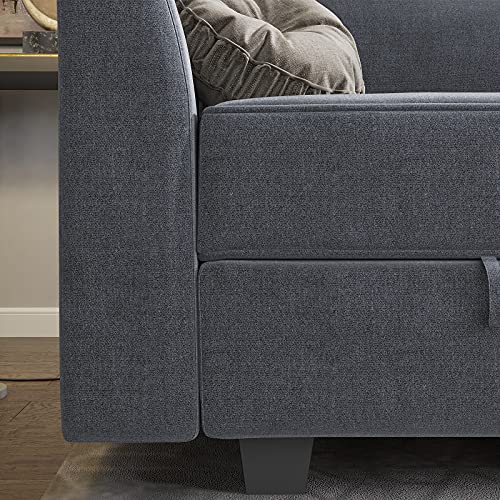 HONBAY Square Ottoman for Modular Sectional Sofa, Bluish Grey