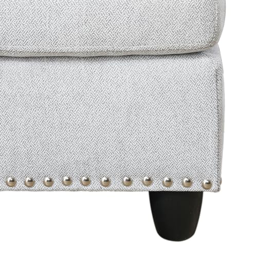 3-Piece Grey Sectional Sofa with Cup Holders