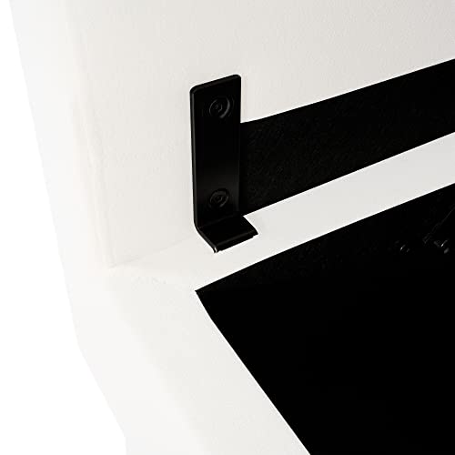 White Linen Square Ottoman Module for Sectional Sofa