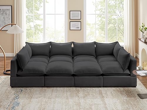 VANOMi U-Shaped Modular Sectional Sofa with Ottomans