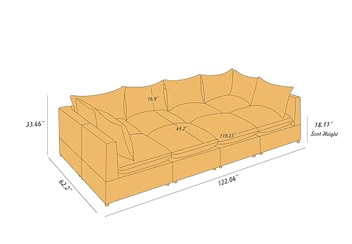 VANOMi U-Shaped Modular Sectional Sofa with Ottomans