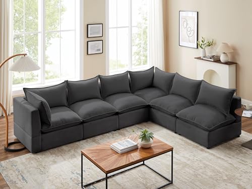 VANOMi U-Shaped Modular Sectional Sofa with Ottomans