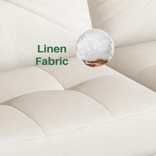 Beige L-Shaped Convertible Sectional Sofa with Storage