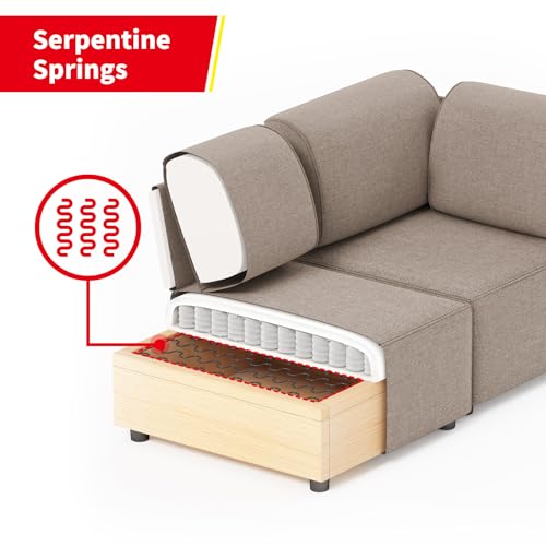 Spacious U-Shaped Sectional Sofa with Ottoman