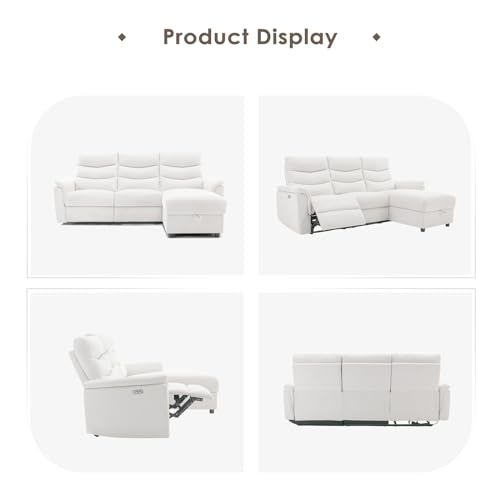 Beige Power Reclining Sectional Sofa with Storage