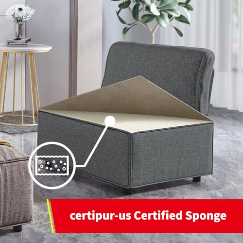 Dark Grey U-Shaped Modular Sectional Sofa Couch