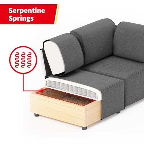 Dark Grey U-Shaped Modular Sectional Sofa Couch