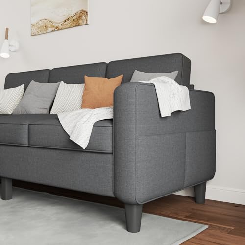 Beige L-Shaped Sectional Sofa with Charging Ports