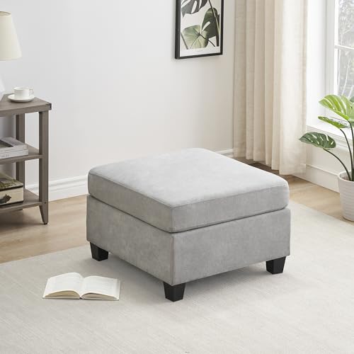 Grey Square Modular Ottoman for Living Room