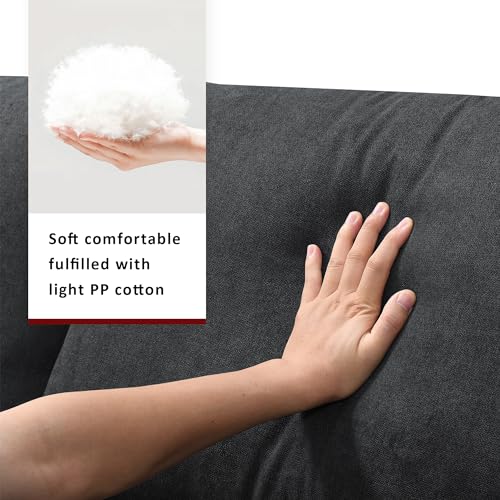Modern Black L-Shaped 3-Seat Sectional Sofa