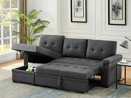EcoDec 84" L-Shape Convertible Sofa with Storage
