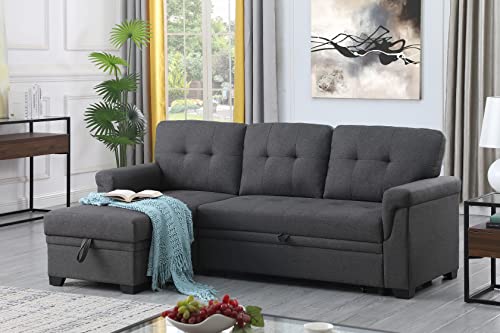 EcoDec 84" L-Shape Convertible Sofa with Storage