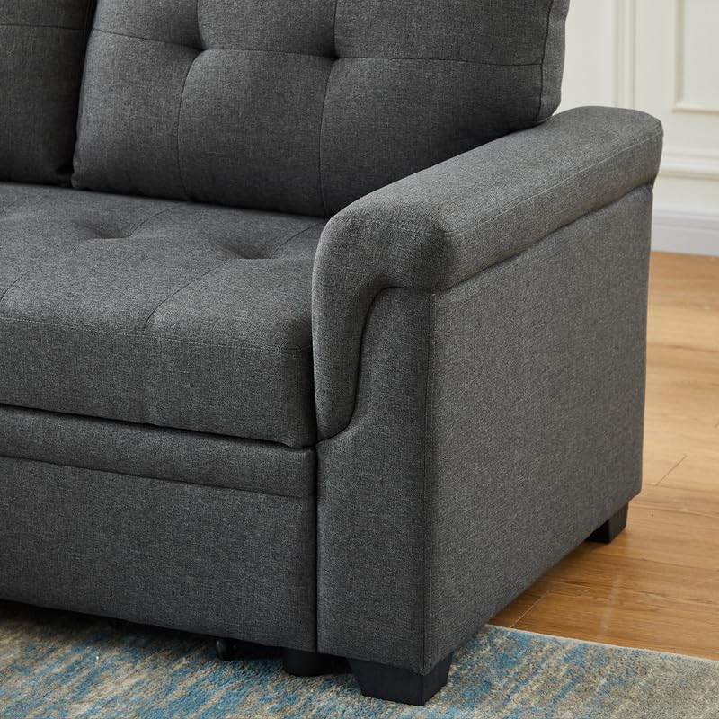 EcoDec 84" L-Shape Convertible Sofa with Storage