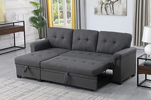 EcoDec 84" L-Shape Convertible Sofa with Storage