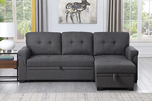 EcoDec 84" L-Shape Convertible Sofa with Storage