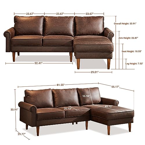 Cozy 81.5" L-Shaped Sectional Sofa with Chaise