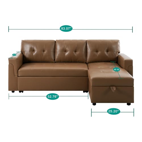 Naomi Home Sleeper Sectional Sofa with Chaise