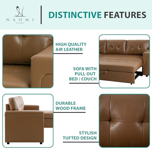 Naomi Home Sleeper Sectional Sofa with Chaise