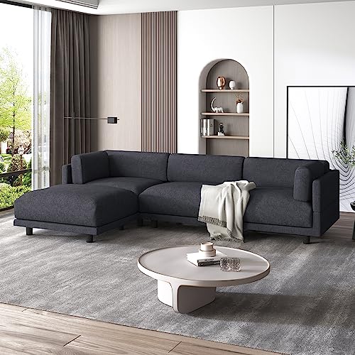 L-Shaped Convertible Sofa with Reversible Chaise & Ottoman