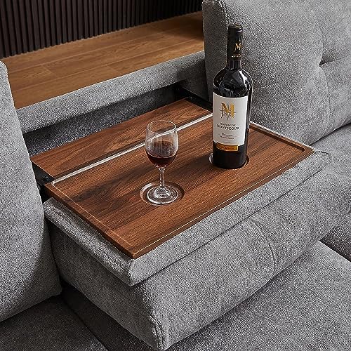 Light Grey Convertible Sectional Sofa with Storage