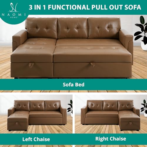 Naomi Home Sleeper Sectional Sofa with Chaise