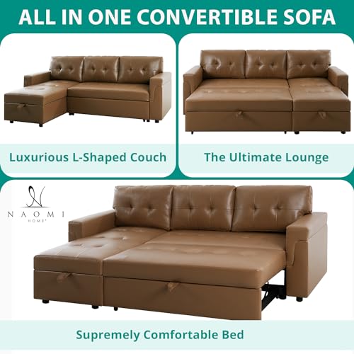 Naomi Home Sleeper Sectional Sofa with Chaise