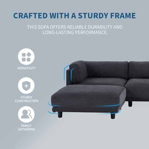 L-Shaped Convertible Sofa with Reversible Chaise & Ottoman