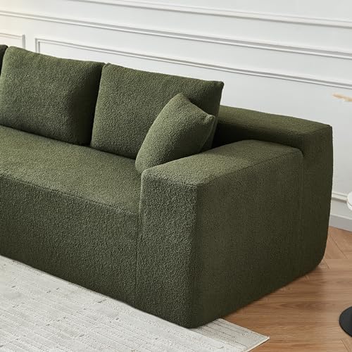 Green Modular L-Shape Sectional Sofa with Chaise