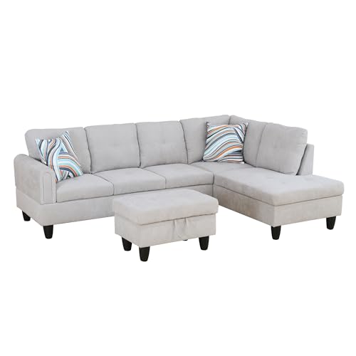 Modular L-Shaped Sectional Sofa with Chaise