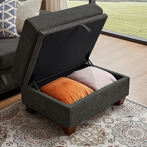 Jarenie 4-Seater L-Shaped Sectional Sofa - Dark Grey