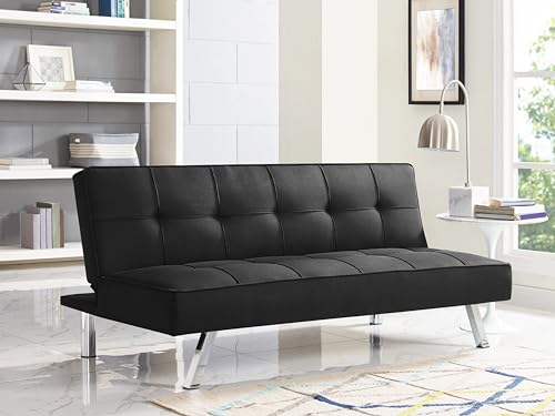 Serta Convertible Futon Sofa with Chrome Legs